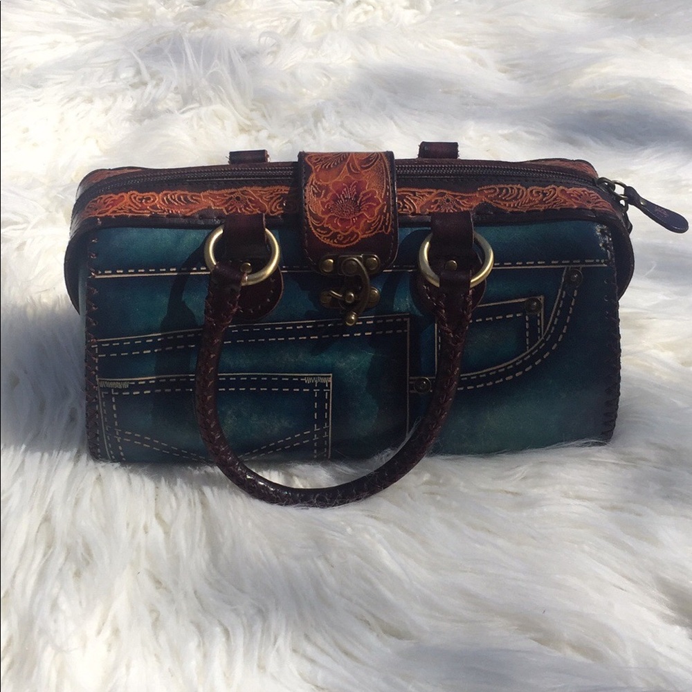 Jeans Leather Handbag Western Vintage Boho Retro